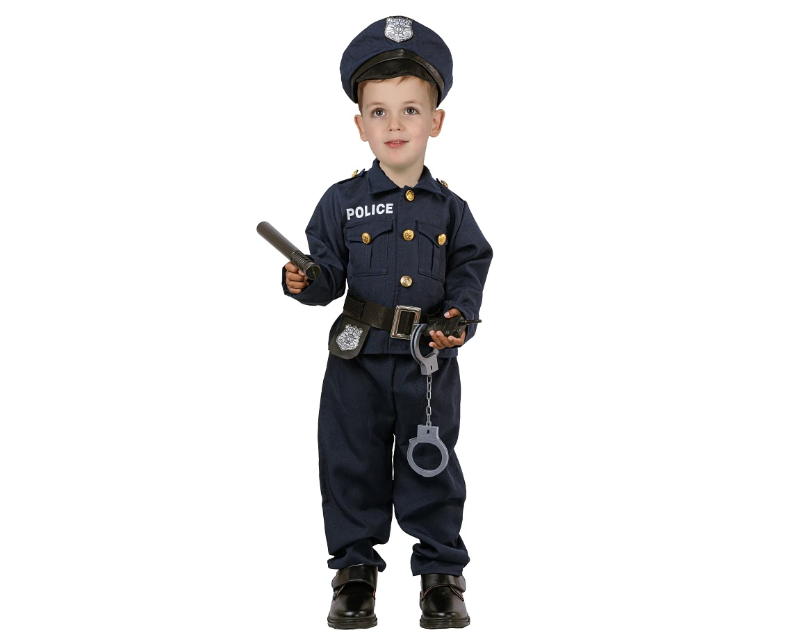 Role play set for kids Elegant Policeman (shirt, pants, belt, cap, handcuffs, walkie talkie, baton), size 92/104